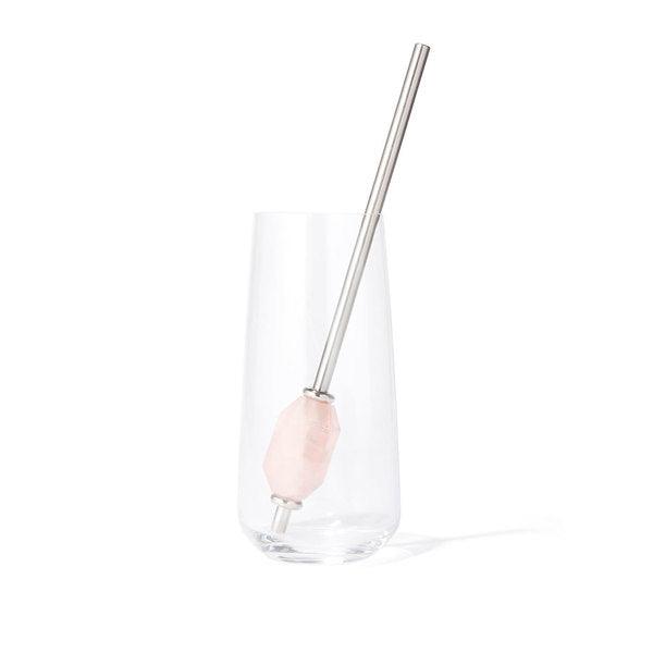 ROSE QUARTZ LOVE CRYSTAL STRAW